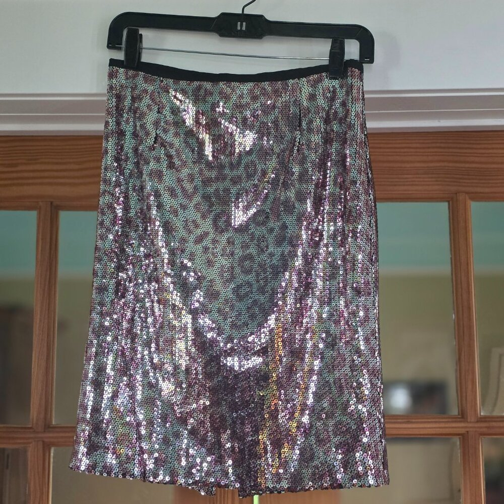 NWOT Nanette Lepore Leopard Print Sequin Pencil Skirt – Size US 0